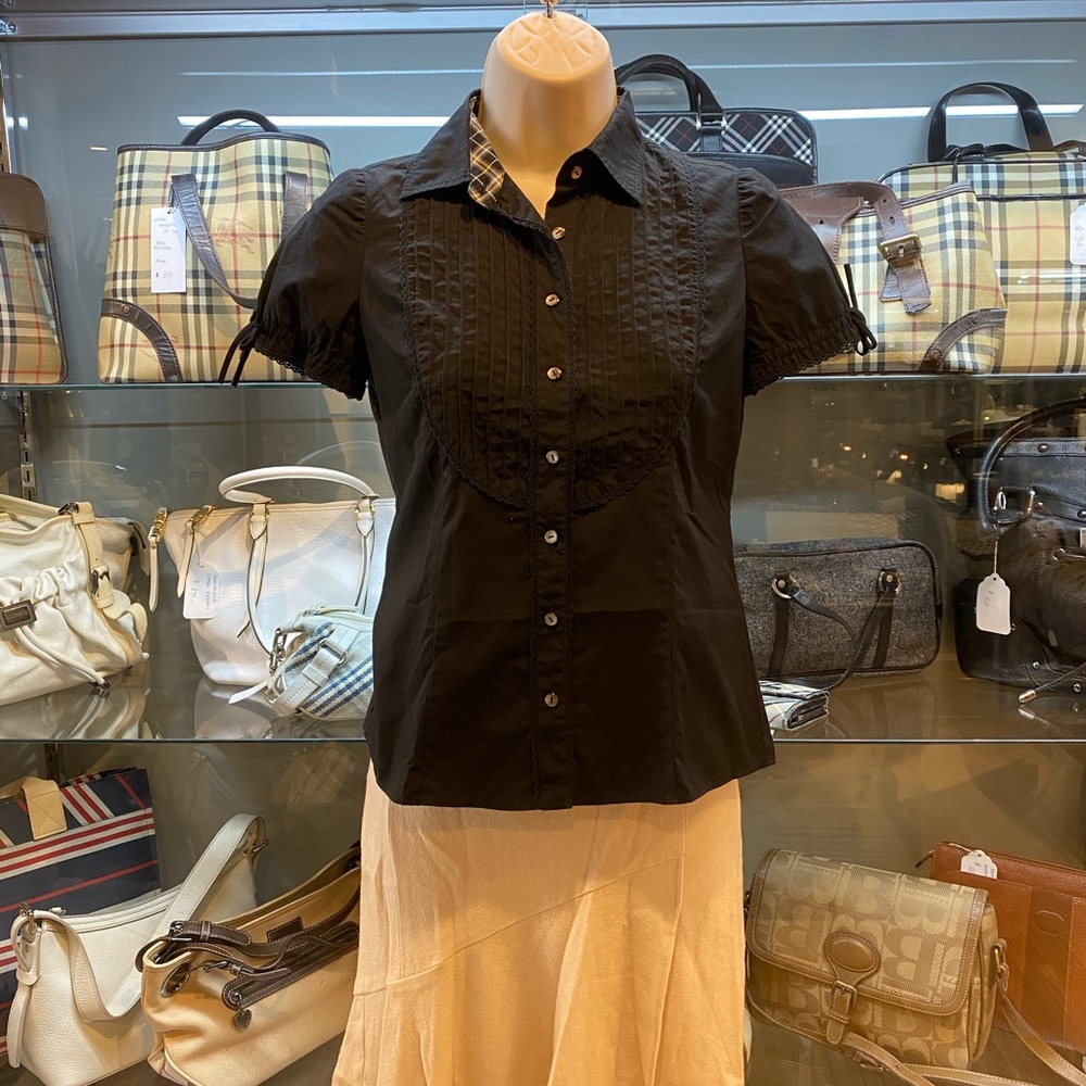 Burberry Black Button Down Top - image 1